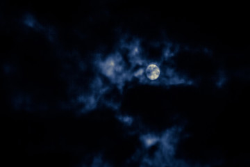Defocused Night Sky and Moon