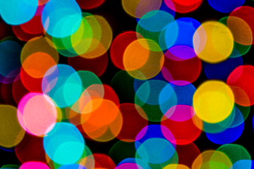 Abstract blurred garland lights.  Background for Christmas and New Year