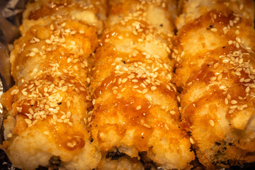 Hot Sushi Rolls Macro Filtered