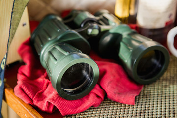 binoculars, ship, fishing boat, cabin, close-up, 