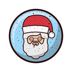 crystal sphere with face santa claus vector illustration
