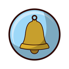 crystal sphere with golden bell vector illustration