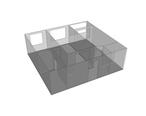 Fototapeta premium Empty room plan.Isolated on white background.Sketch illustration