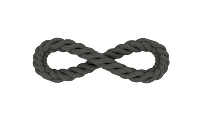 Rope infinity sign.Isolated on white background.