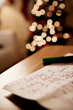 Handwritten letter to santa