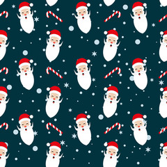 vector of christmas pattern with santa Claus. New Years. Santa songs