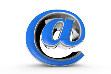 Obraz premium E-mail blue symbol. 3D render illustration. Isolated over white. Available in high-resolution and several sizes to fit the needs of your project. 3D illustration rendering. 