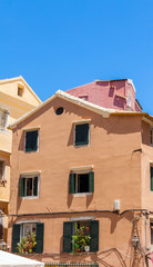 Fototapeta na wymiar Typical buildings in old city, Corfu