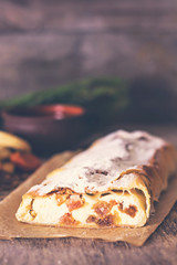 strudel with dried fruits
