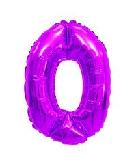 number 0 (zero) from balloons purple, violet