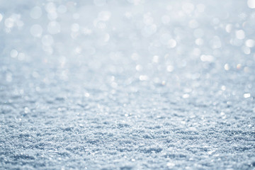 Natural winter background of defocused snow with copy space