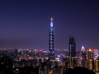 Plakat Cityscape nightlife view of Taipei 2