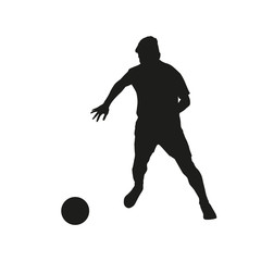 Fototapeta na wymiar Soccer player vector silhouette