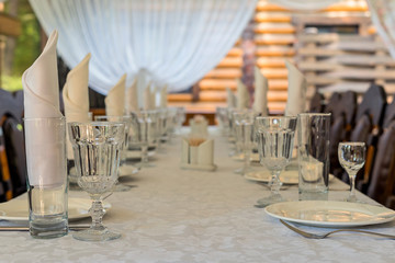 Table setting at a banquet,