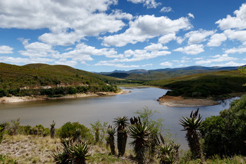 Loerie Dam Nature Reserve with clouds and skies