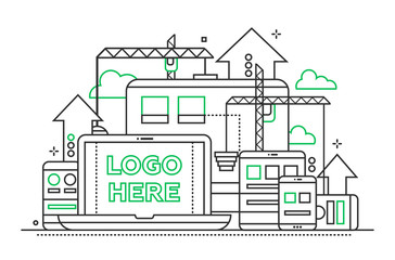 Programming Tools - line design illustration with copyspace for Logo