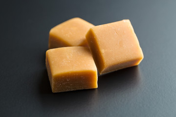 Sweet caramel candies.