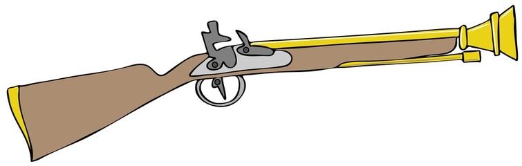 Illustration of a Blunderbuss black powder rifle.