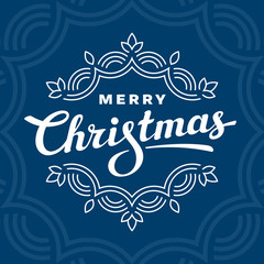 Merry Christmas lettering greeting card design