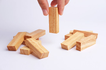 Wooden block for business concept.