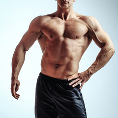 Fototapeta na wymiar sexy muscular man athlete