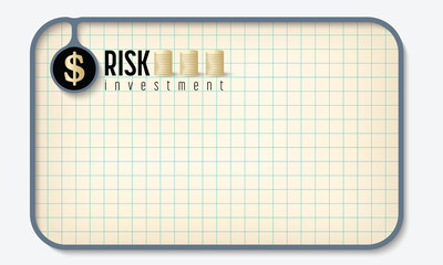 Text box for fill your text with graph paper and the words risk