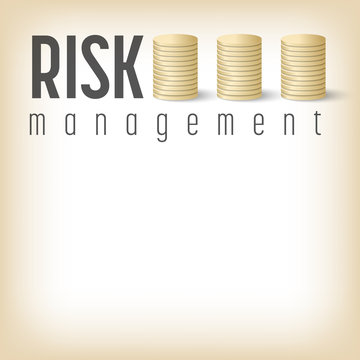 Vector golden coin and risk management icon