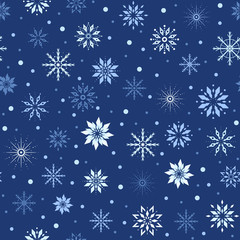 Seamless Christmas pattern with snowflakes