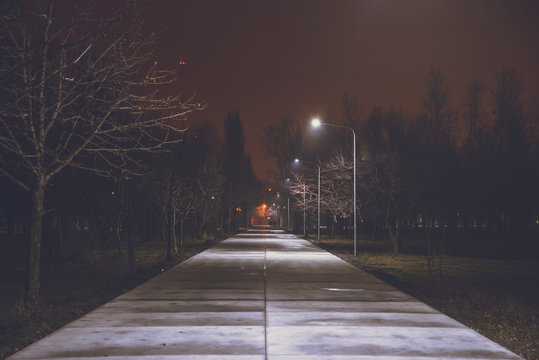 night park with lights