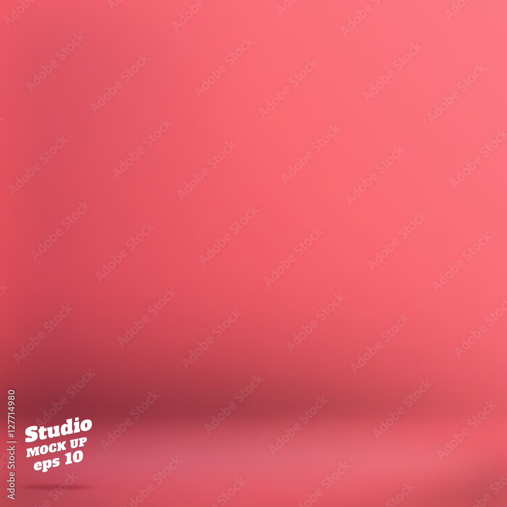 Poster vector,empty soft pink color studio room background ,template mo