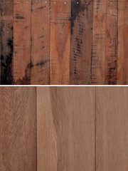 Wood texture. Lining boards wall. Wooden background pattern. Showing growth rings. Set, groupings