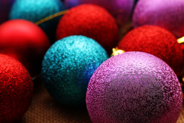Many multicolored Christmas balls