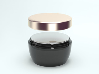 Package beauty cream bottle design 3d rendering