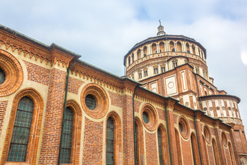 Milan's famous church Santa Maria Delle Grazie, hosting in it's refectory, The Last Supper mural...