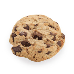 Chocolate chip cookies isolated on white background