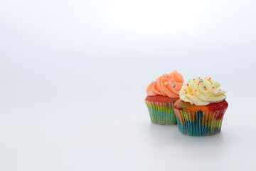 Cupcakes on white background