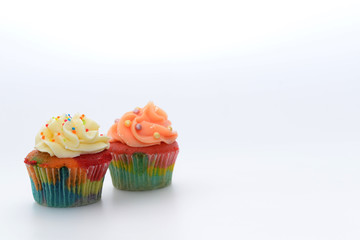 Cupcakes on white background