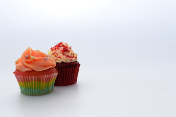 Cupcakes on white background