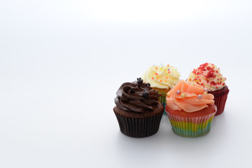 Cupcakes on white background