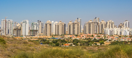 Fototapeta premium A modern city in the distance.