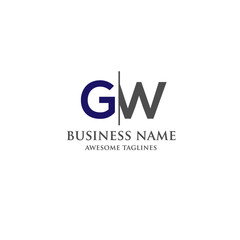 GW letter logo design vector illustration template, G letter logo vector, letter g and w logo vector, creative Letter GW letter logo