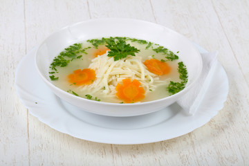 Noodle chicken soup