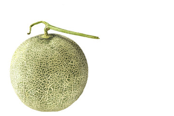 Green melon isolated on white background