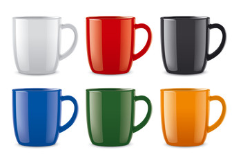 Glossy colored cups
