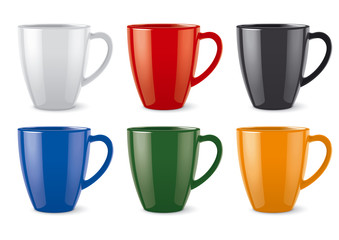 Glossy colored cups