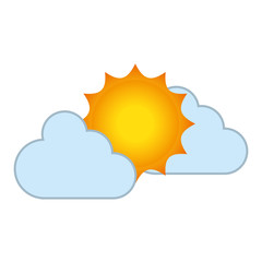 clouds and sun isolated icon vector illustration design