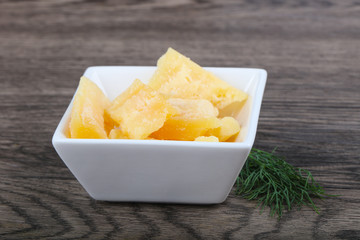 Crunchy parmesan cheese