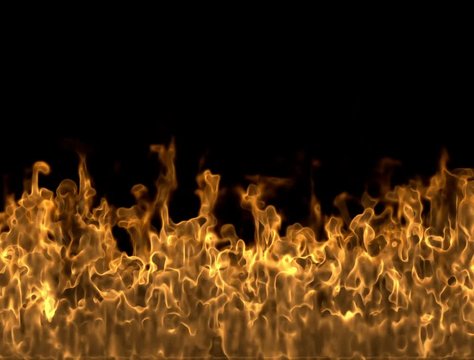 Llamas y fuego sobre fondo negro,Hoguera y barbacoa.Fondo de invierno