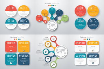 Set with infographics