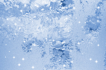 Frost patterns on window.